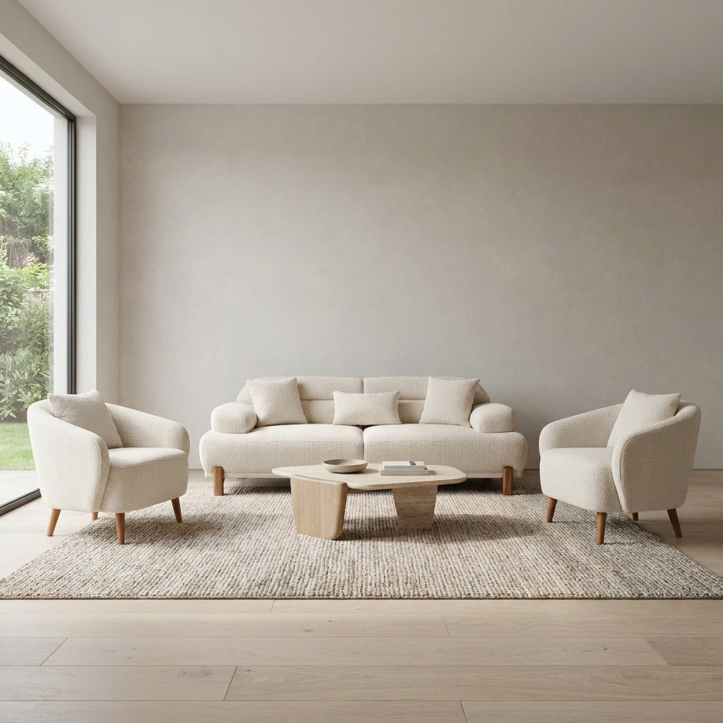 Angel Cream 08 Set Sofa 2Armchairs