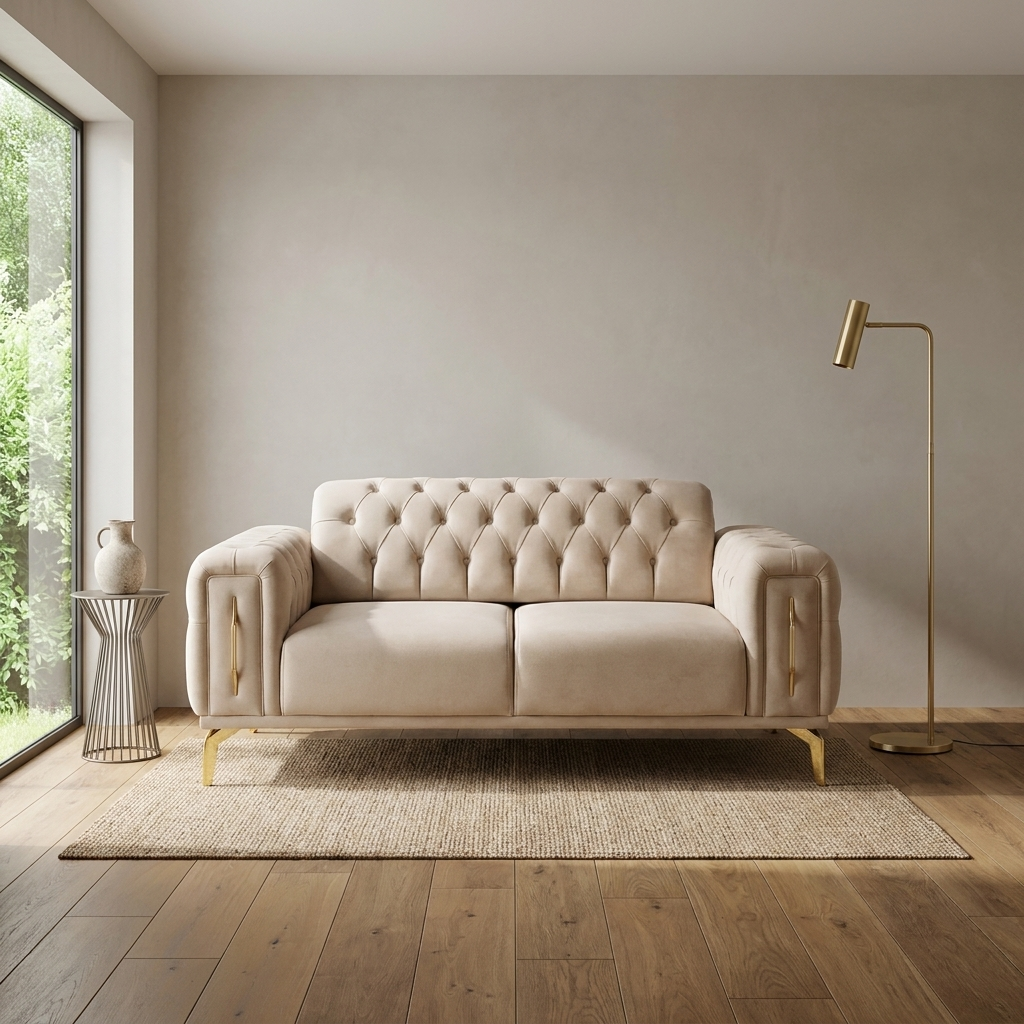 Aspendos Light Beige Baby Face 02 03 Loveseat Room1