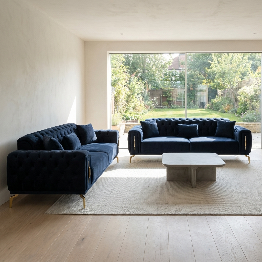 Aspendos Navy Blue Baby Face 22 10 Set Sofa Sofa