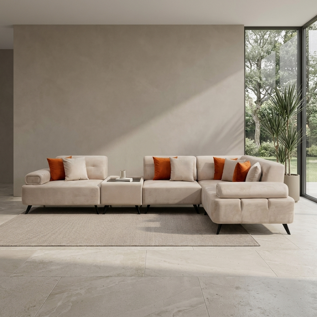 Buca Sectional Beige KYS BF 02 04 Room4 Straight