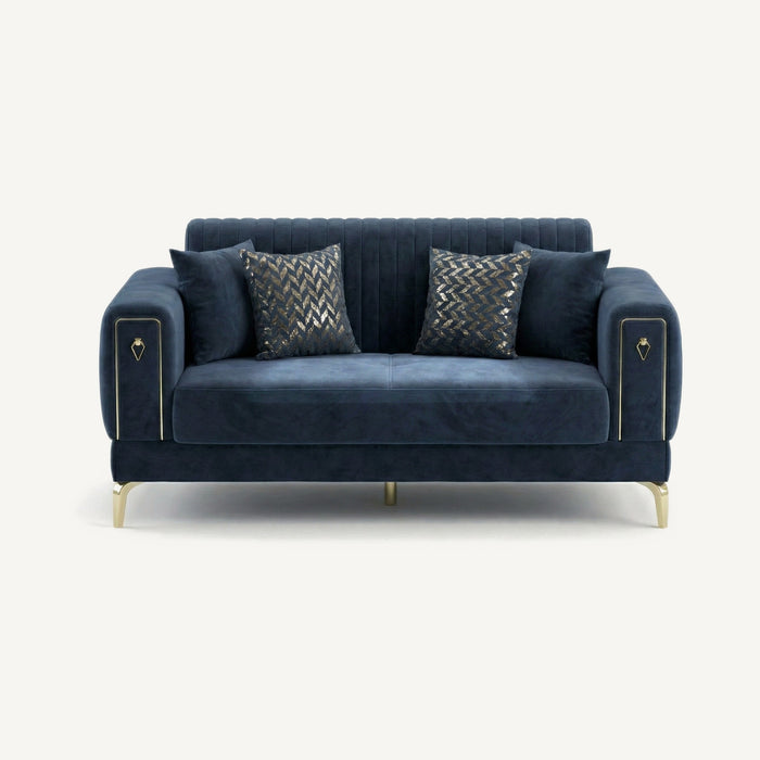 Gloria Loveseat Navy Blue Luna 19