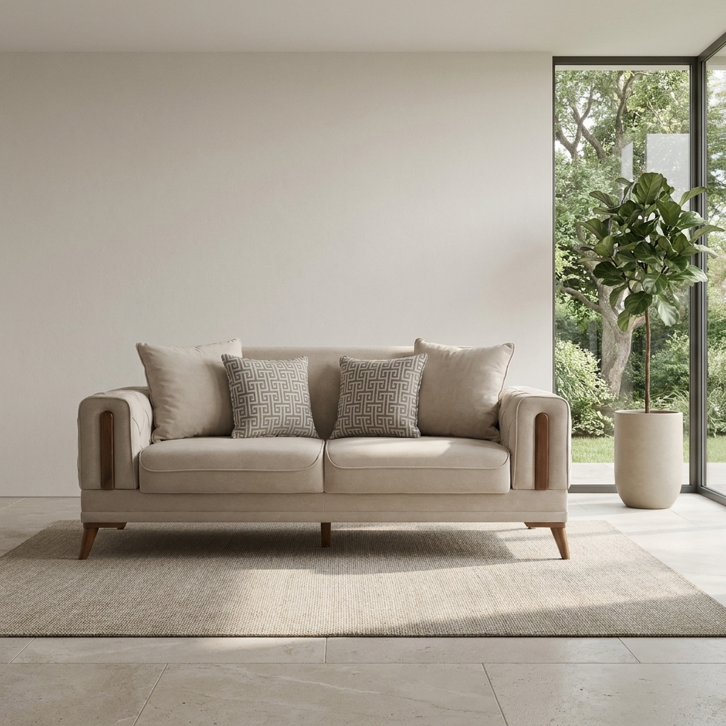 Katre Beige KYS BF 02 04 Loveseat Room2