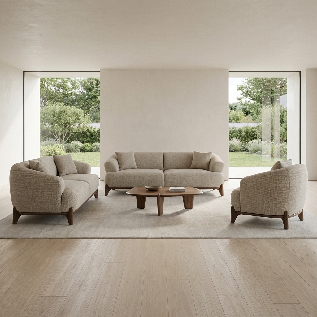 Liva Oatmeal 08 Set Sofa Sofa Armchair