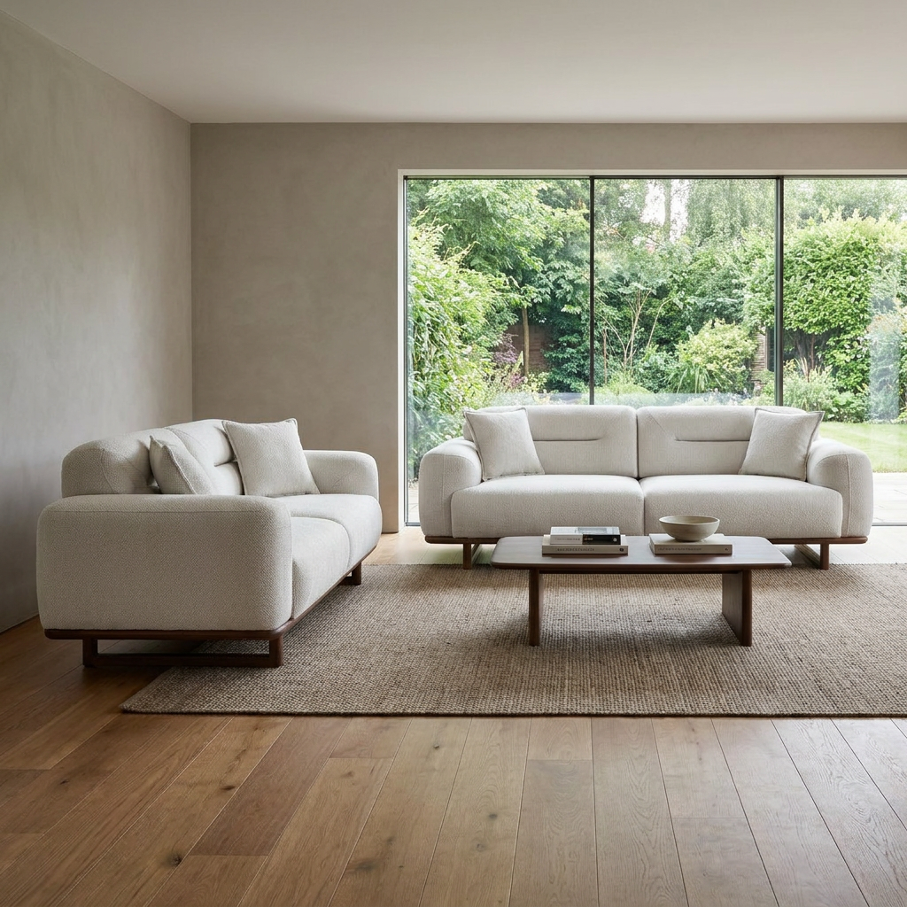 Lotus White Punto 01 08 Set Sofa Loveseat