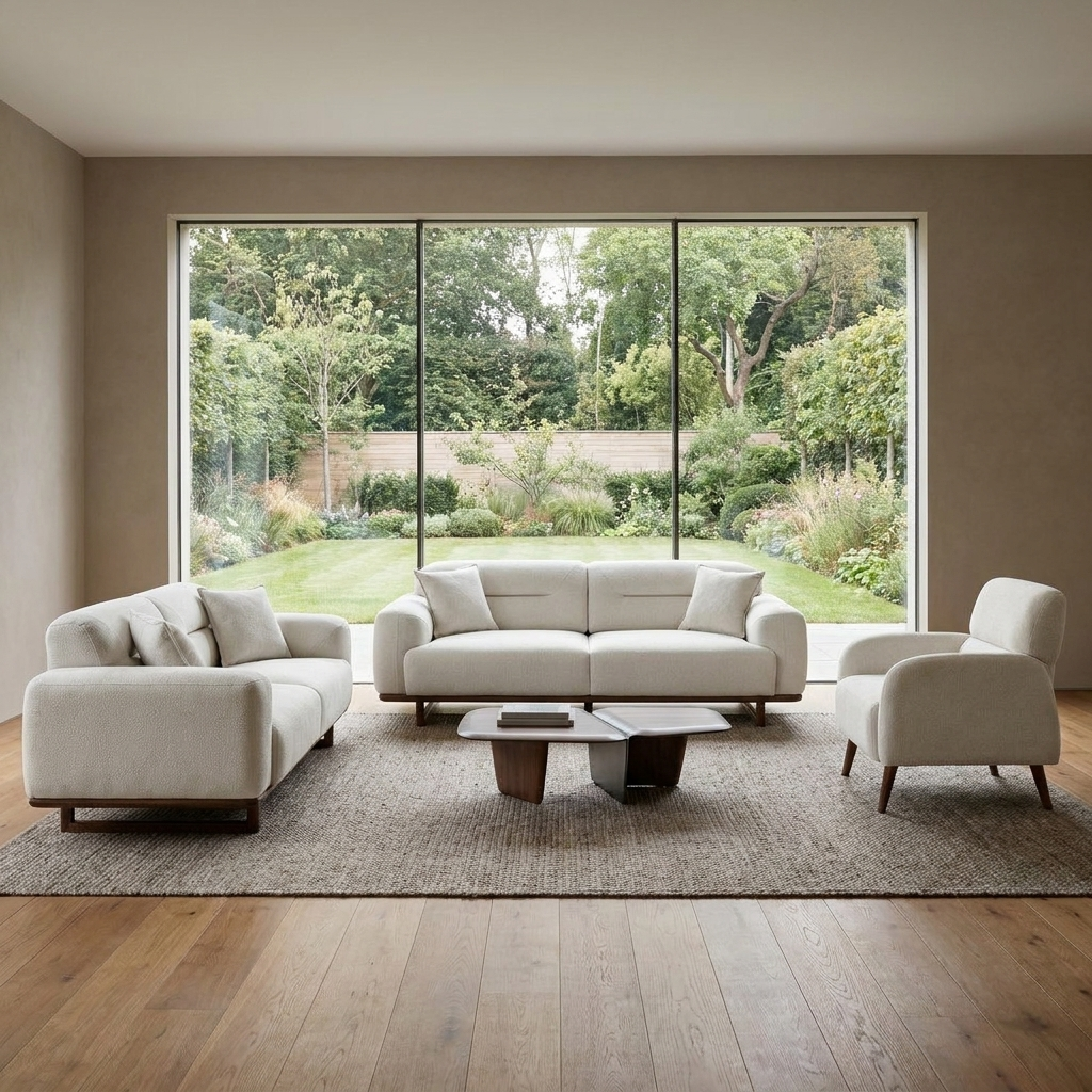 Lotus White Punto 01 09 Set Sofa Loveseat Armchair