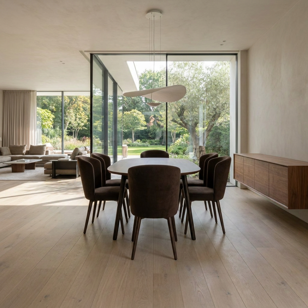 Masa 1 Dining Set Walnut Brown 08 Wide Context