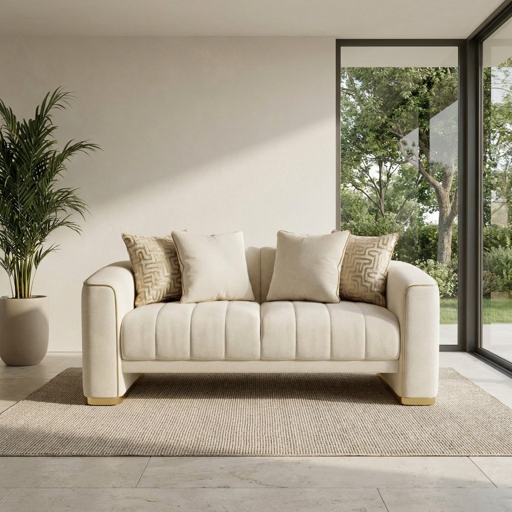 Veronica Beige 04 Loveseat Room2