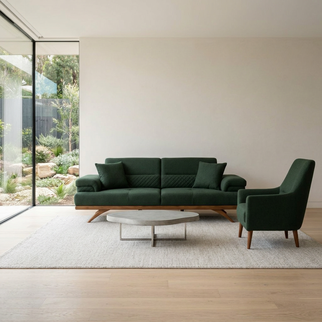Visto Dark Green Nova 711 07 Set Sofa Armchair