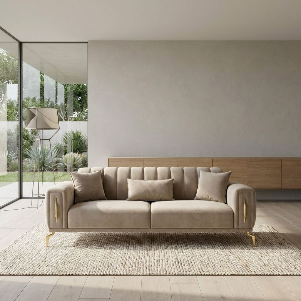 Zumrut Line Beige Baby Face 04 01 Sofa Room1