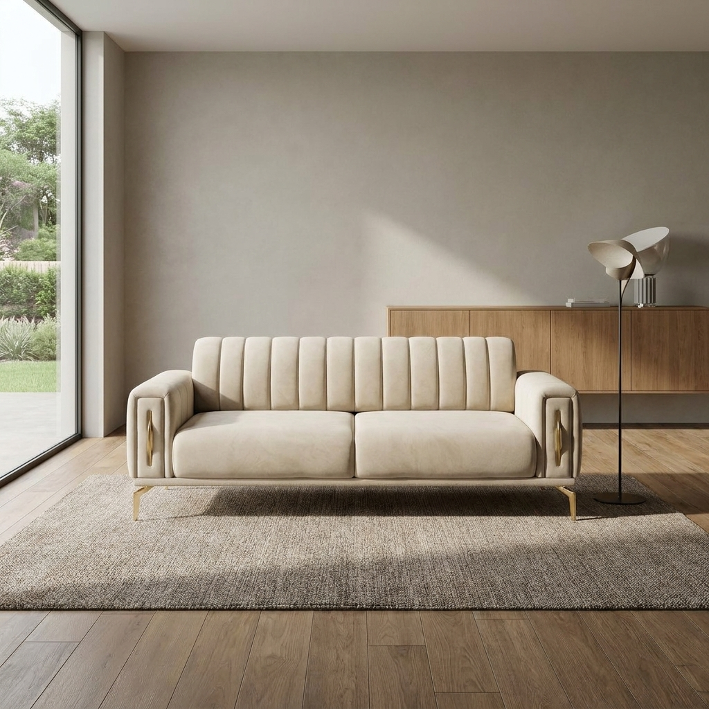 Zumrut Line Light Beige Baby Face 02 01 Sofa Room1
