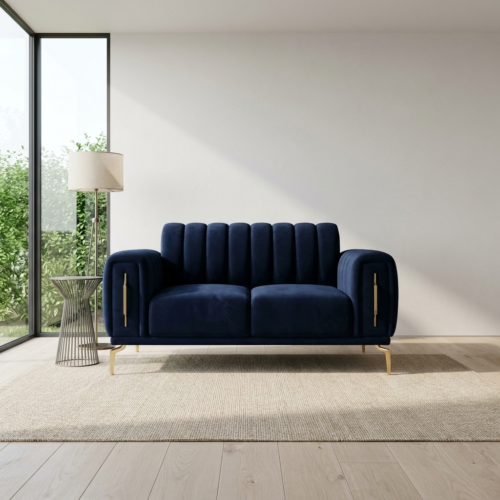 Zumrut Line Navy Blue Baby Face 20 03 Loveseat Room1