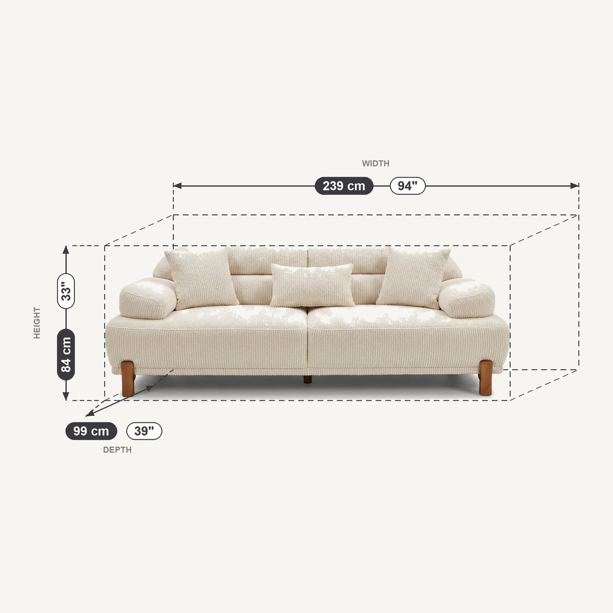Angel Dimensions 3 Seater