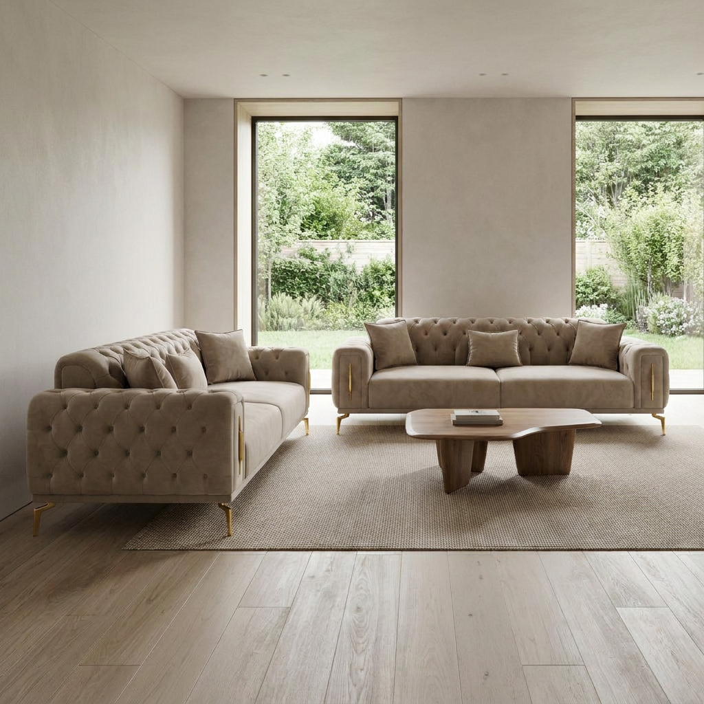 Aspendos Beige Baby Face 04 10 Set Sofa Sofa