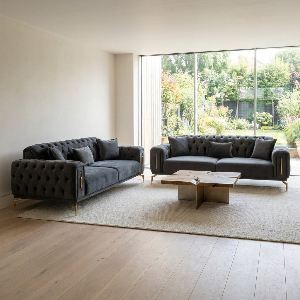 Aspendos Dark Gray Baby Face 20 10 Set Sofa Sofa
