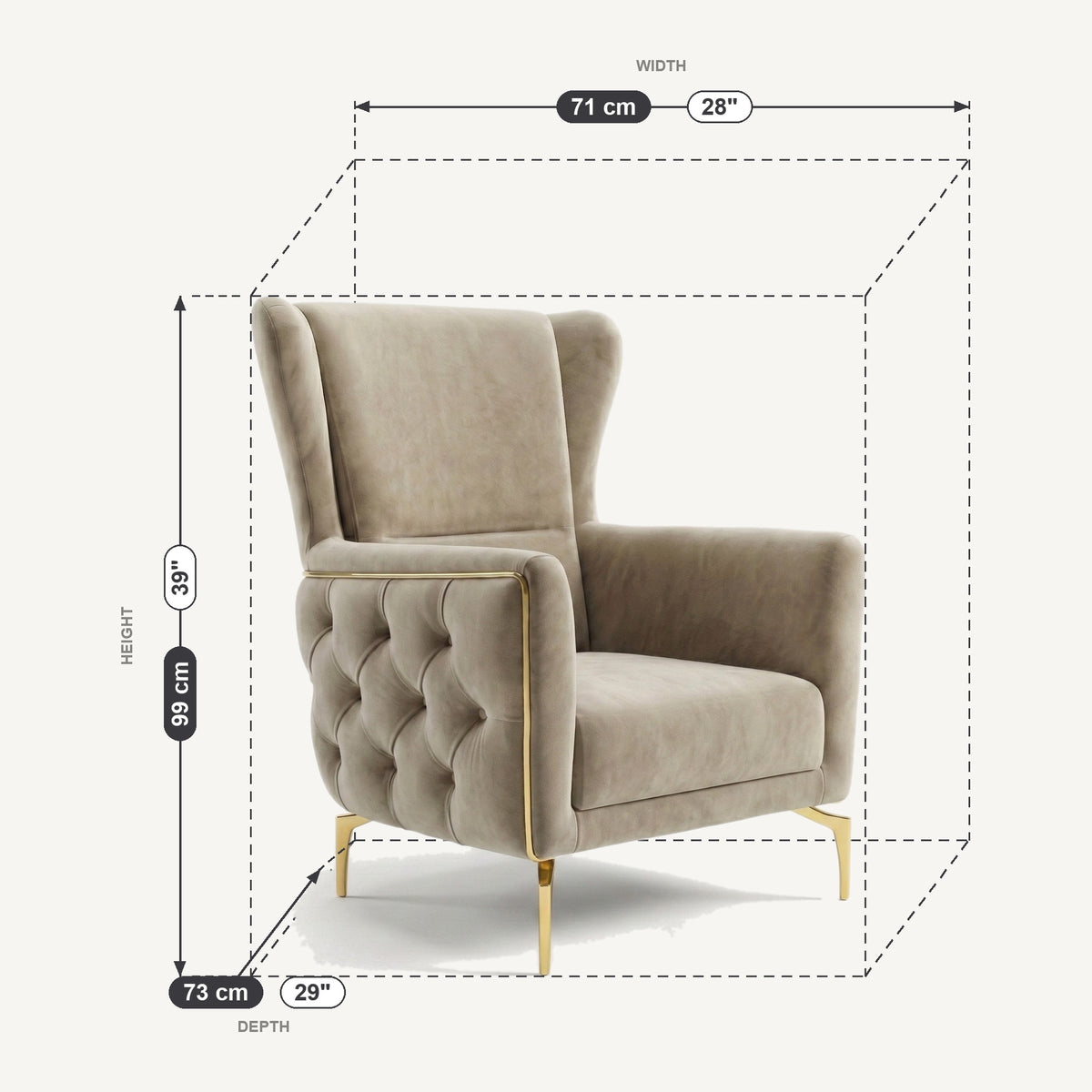 Aspendos Dimensions Armchair