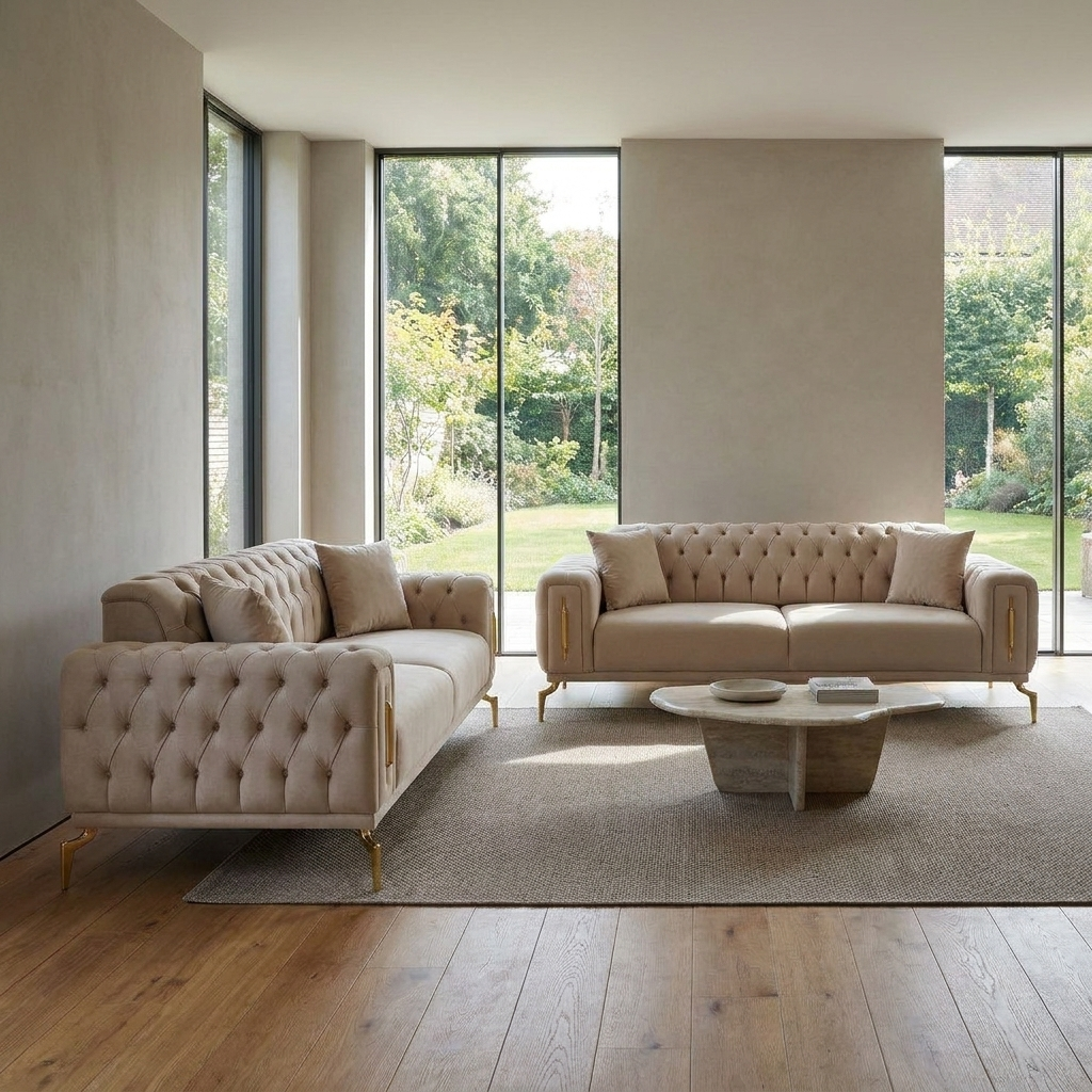 Aspendos Light Beige Baby Face 02 10 Set Sofa Sofa