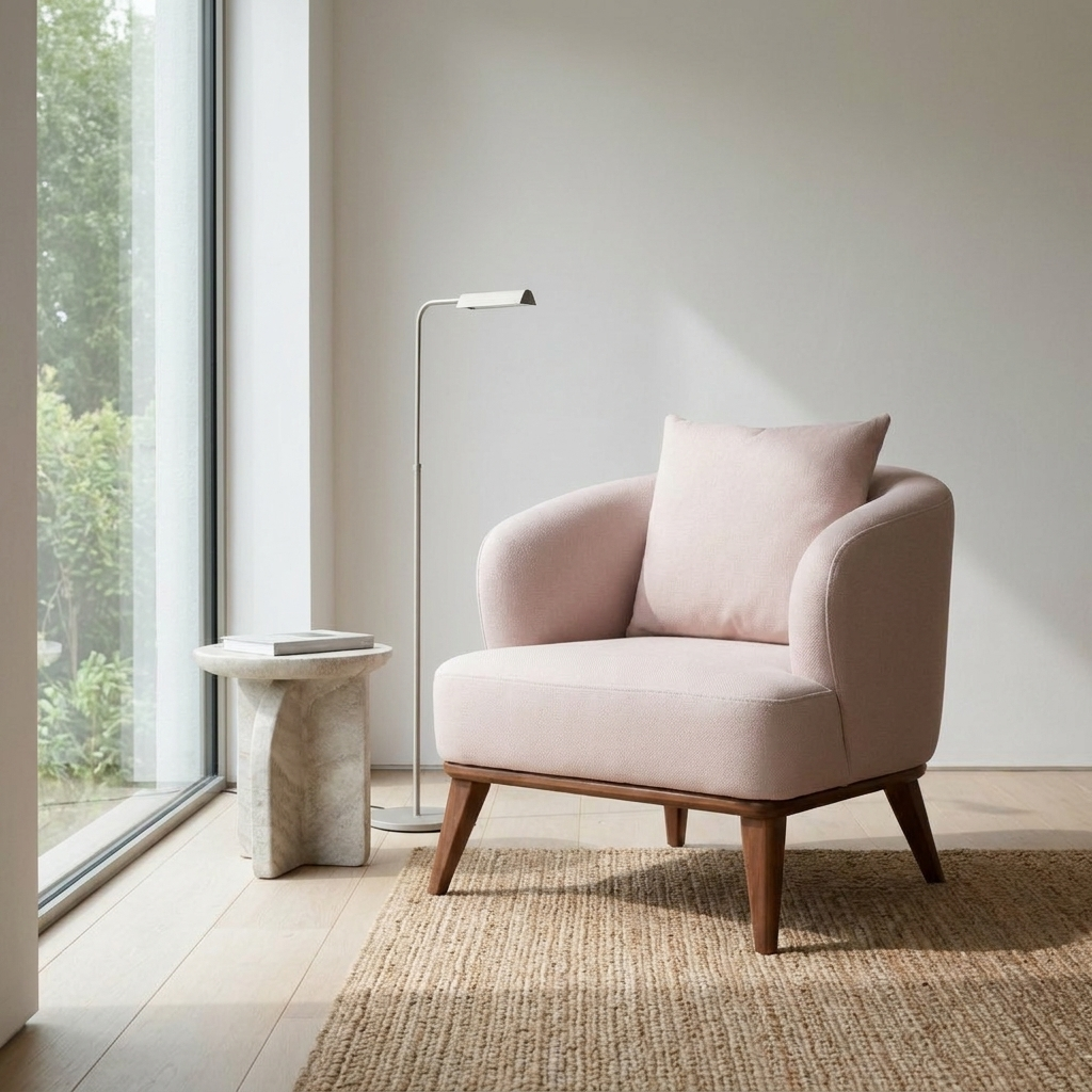 Bella Blush Pink 03 Armchair Room1