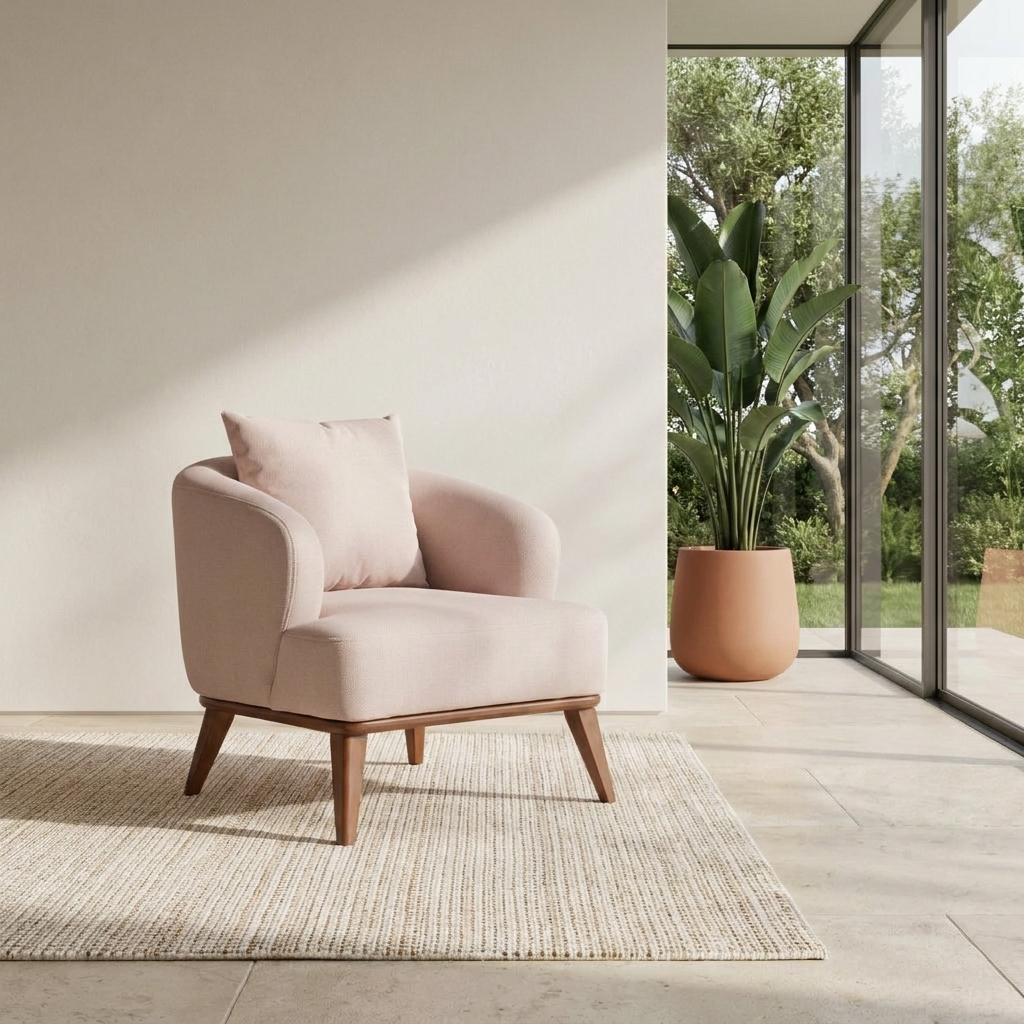 Bella Blush Pink 04 Armchair Room2