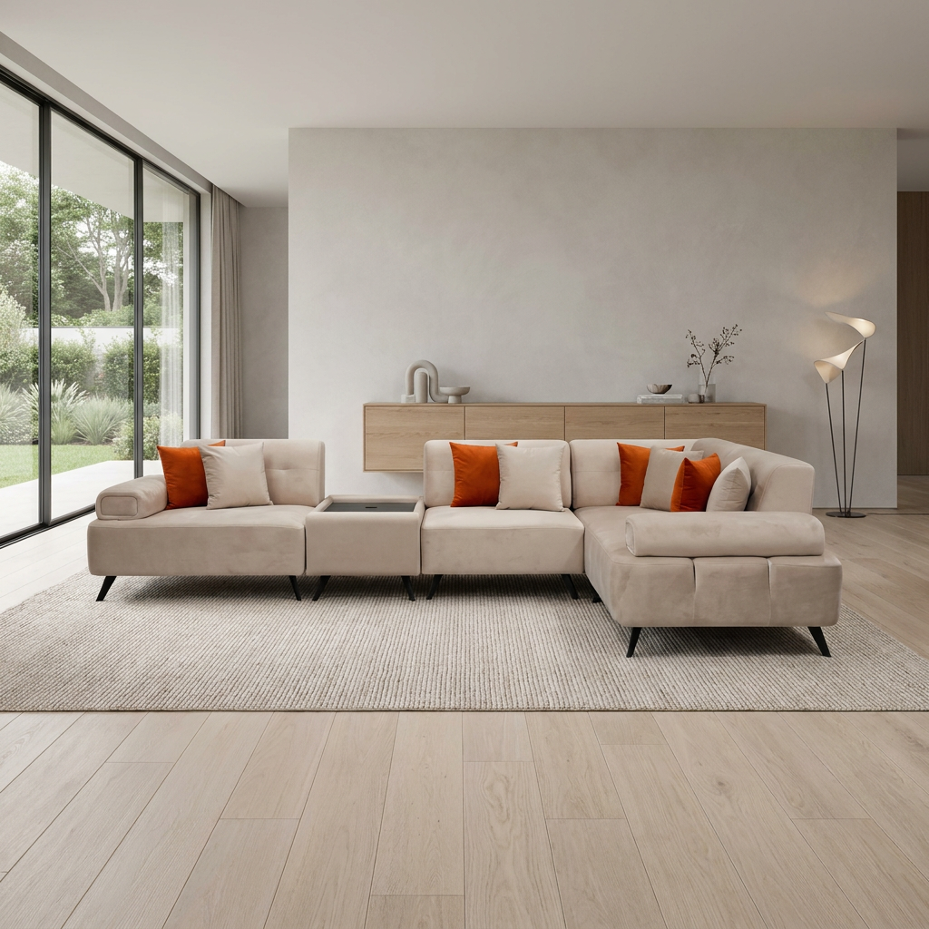 Buca Sectional Beige KYS BF 02 01 Room1 Straight