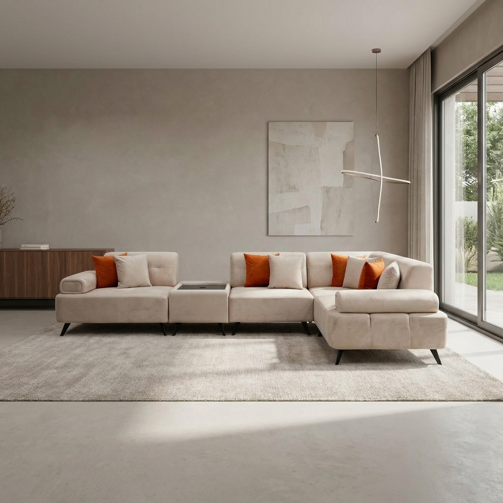 Buca Sectional Beige KYS BF 02 02 Room2 Straight