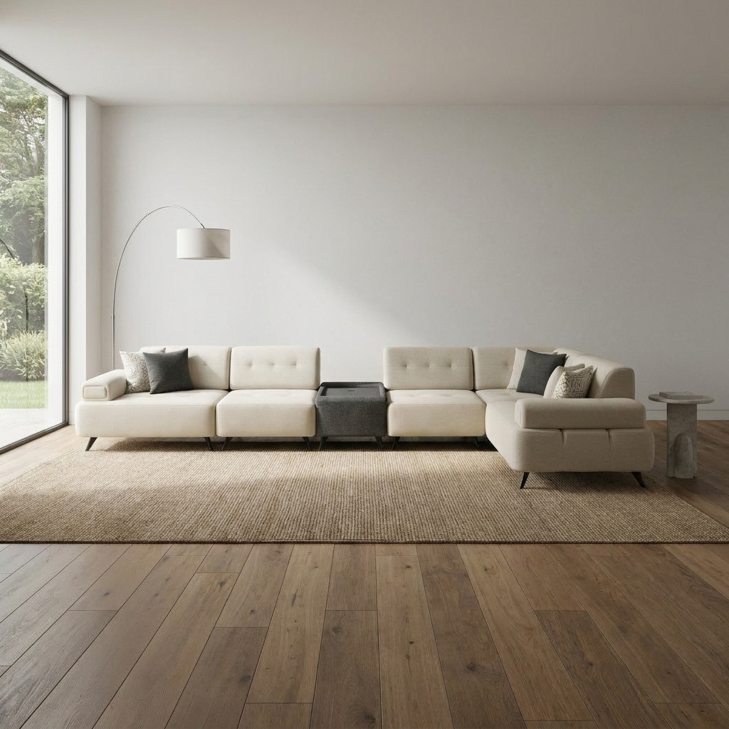 Buca Sectional Beige KYS BF 02 03 Room3 Straight