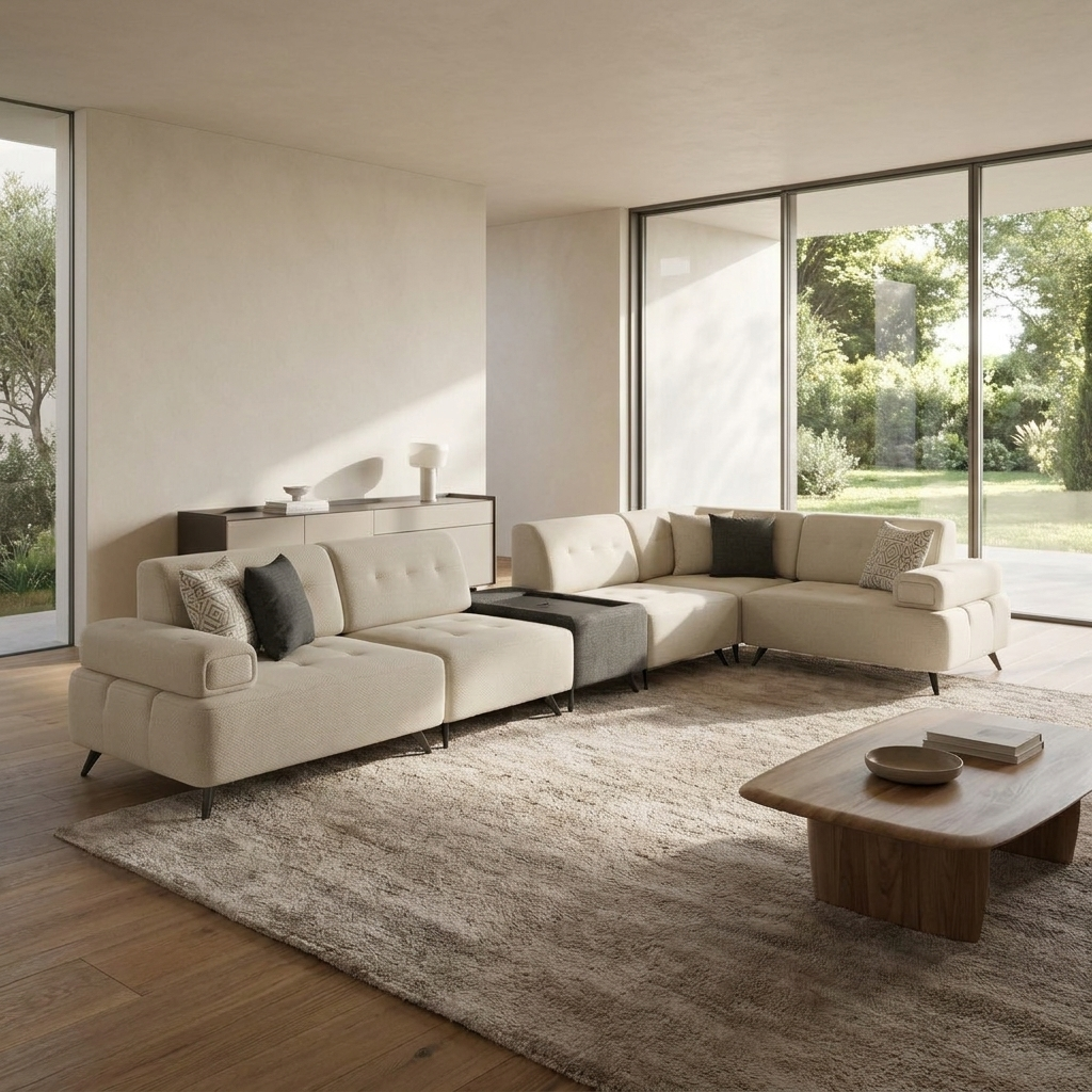 Buca Sectional Beige KYS BF 02 06 ThreeQuarter Left