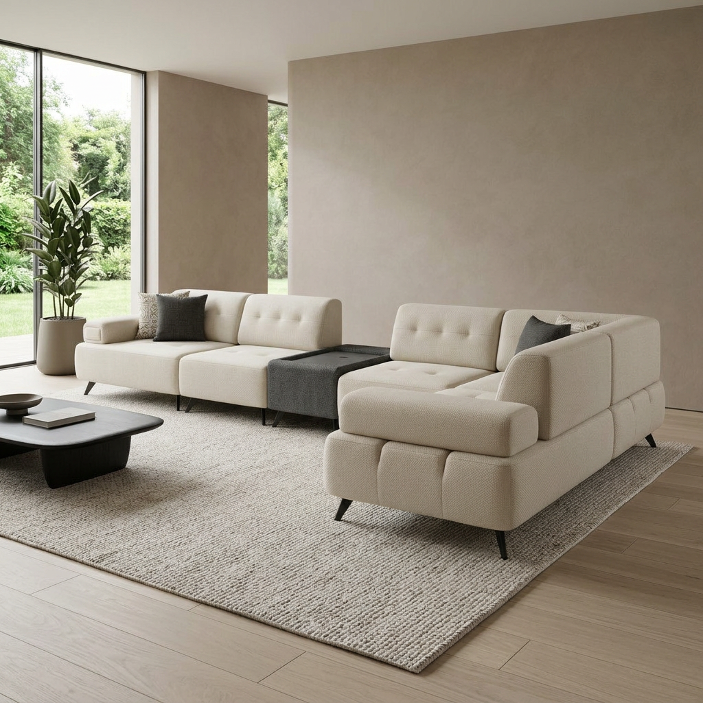 Buca Sectional Beige KYS BF 02 07 ThreeQuarter Right