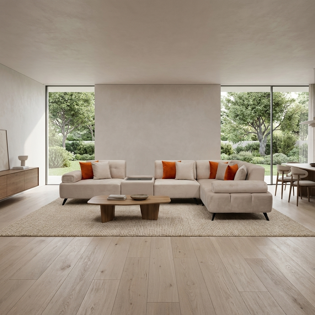 Buca Sectional Beige KYS BF 02 08 Wide Context