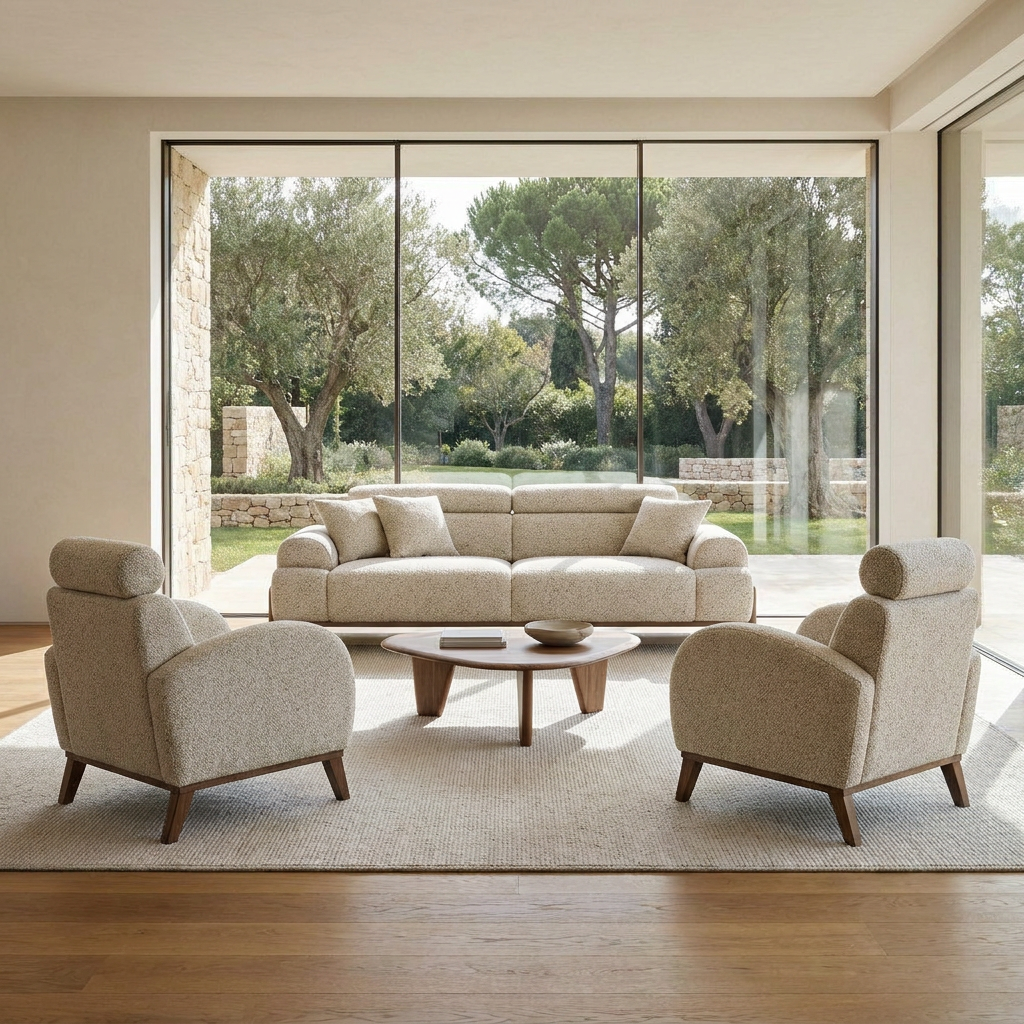 Diana Flecked 06 Set Sofa 2Armchairs