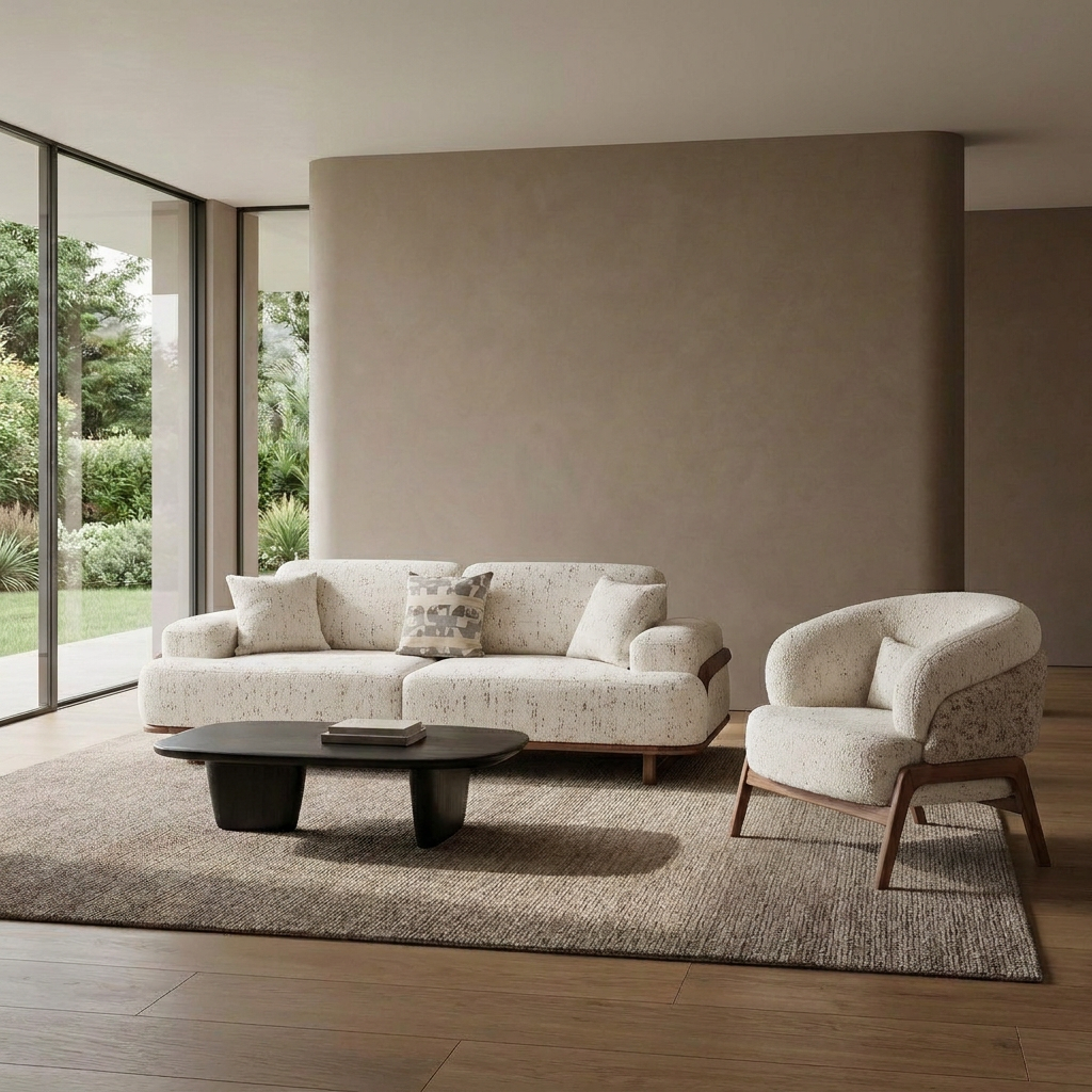 Dolphin Cream 05 Set Sofa Armchair