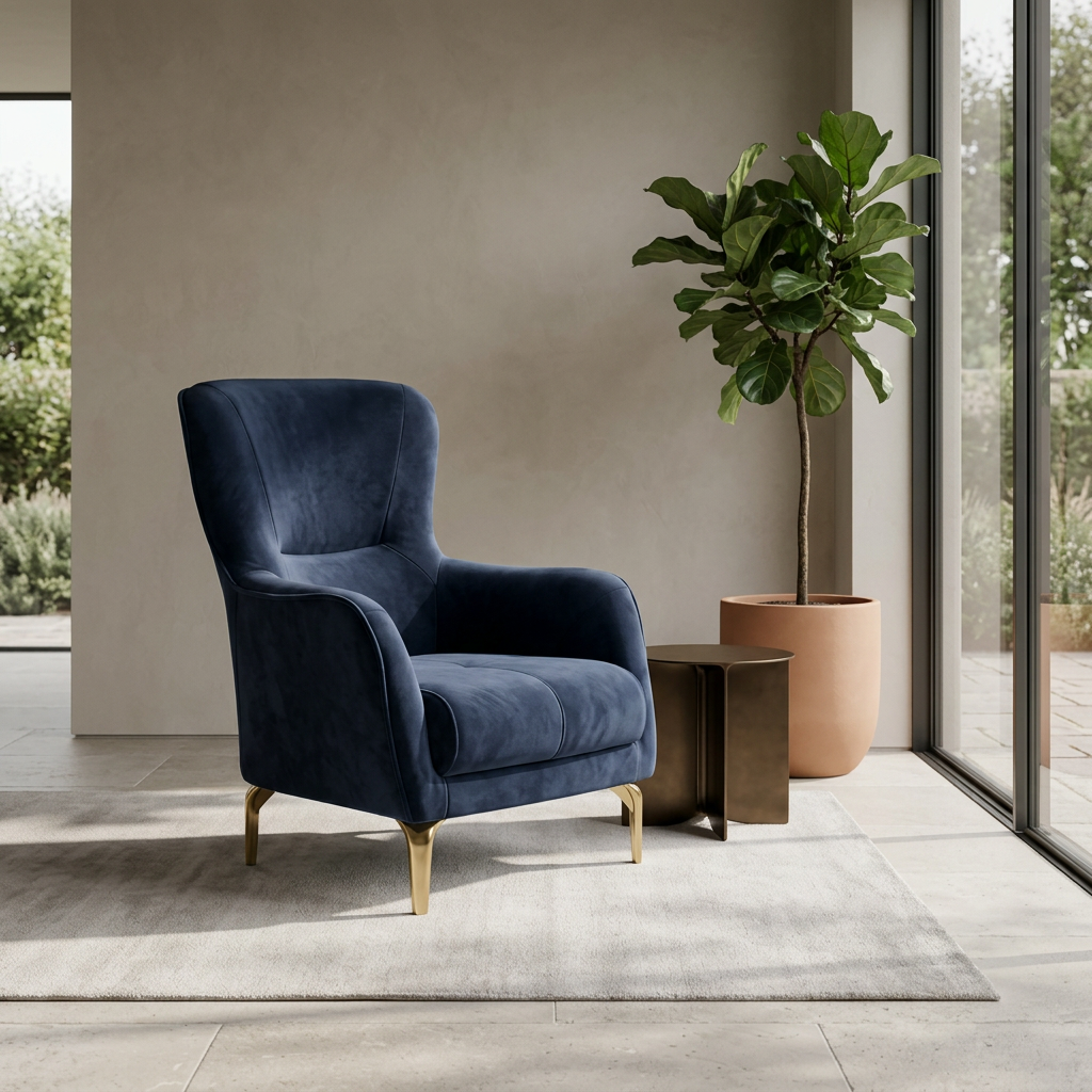 Gloria Navy Blue 06 Armchair Room2