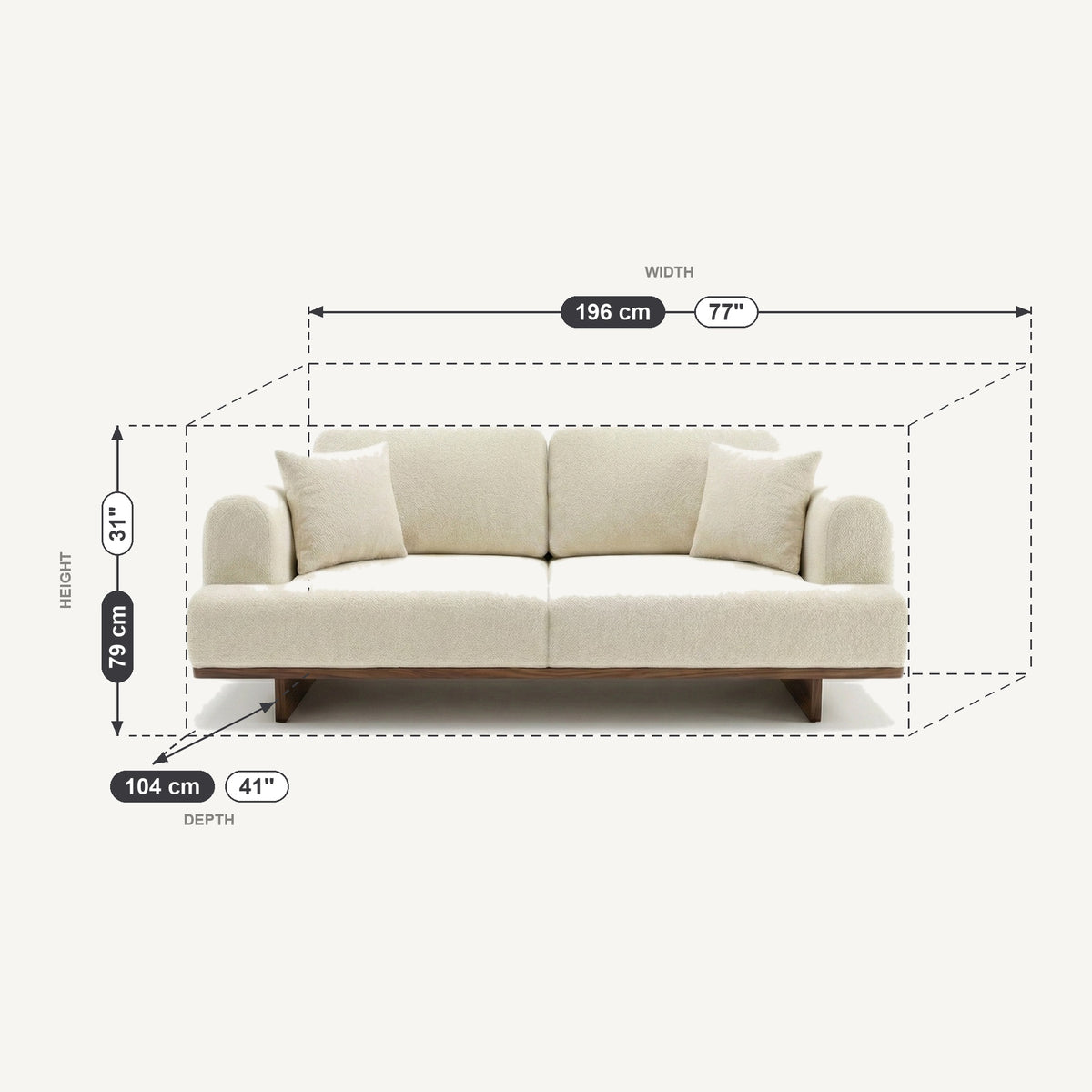 Lara Dimensions 2 Seater