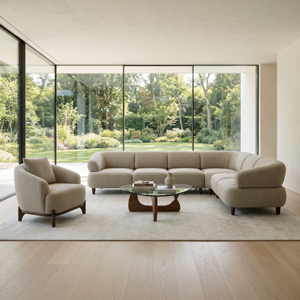 Liva Sectional Oatmeal 04 Set Sectional Armchair