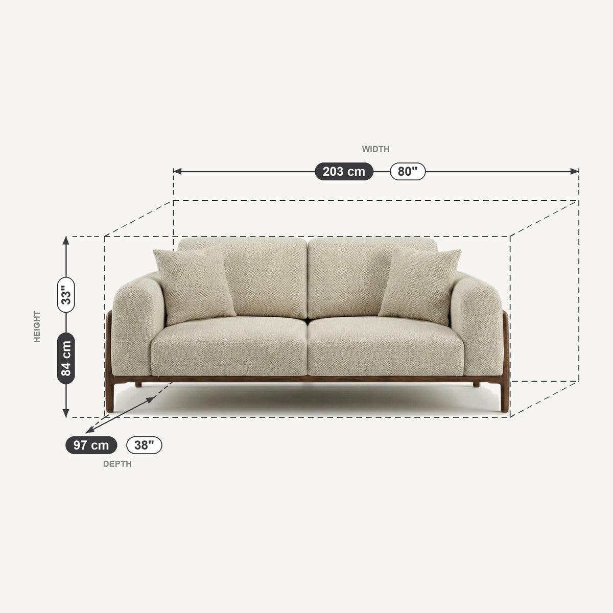 Loft Dimensions 2 Seater