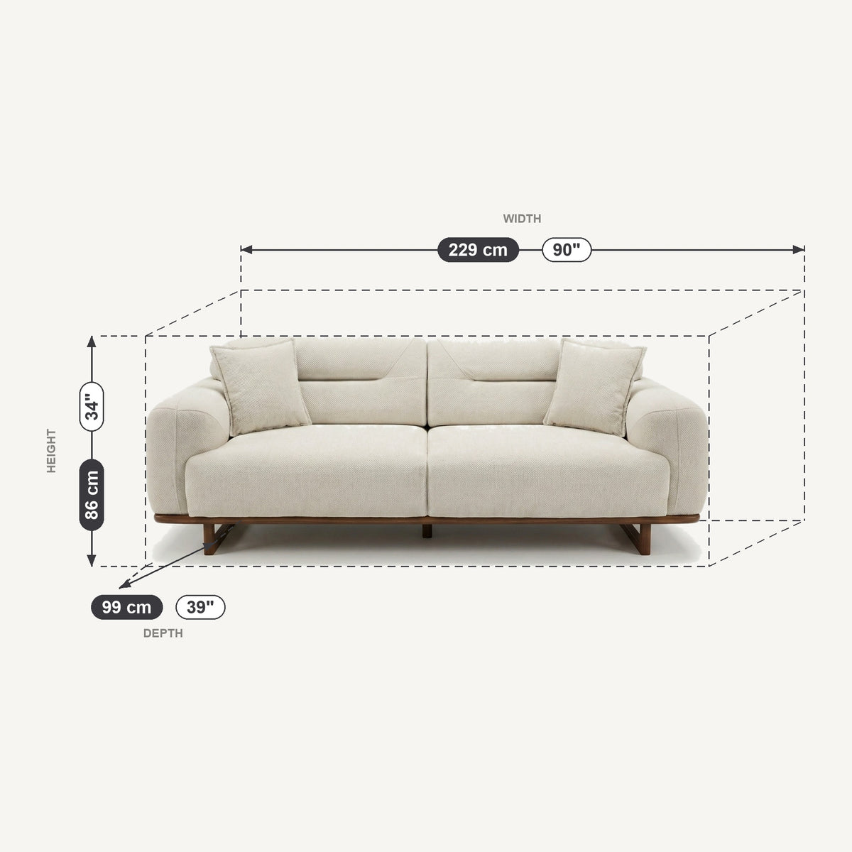 Lotus Dimensions 3 Seater