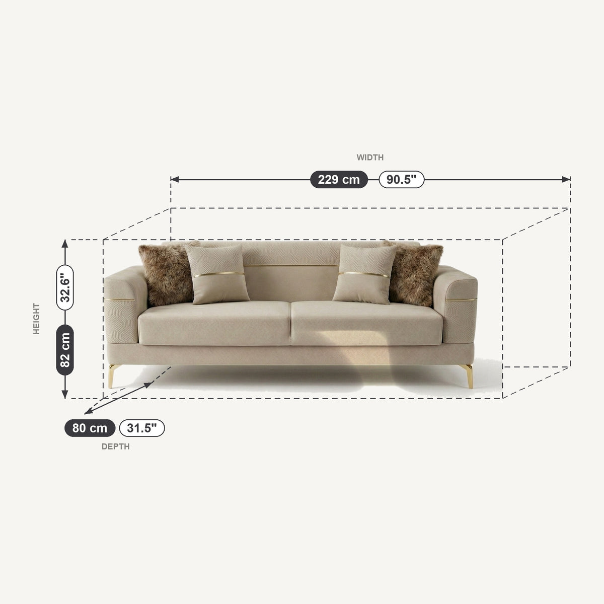 Lumina Dimensions 3 Seater