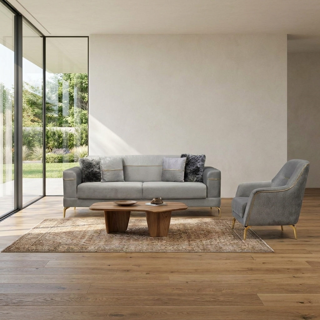Lumina Gray Grance 17 07 Set Sofa Armchair