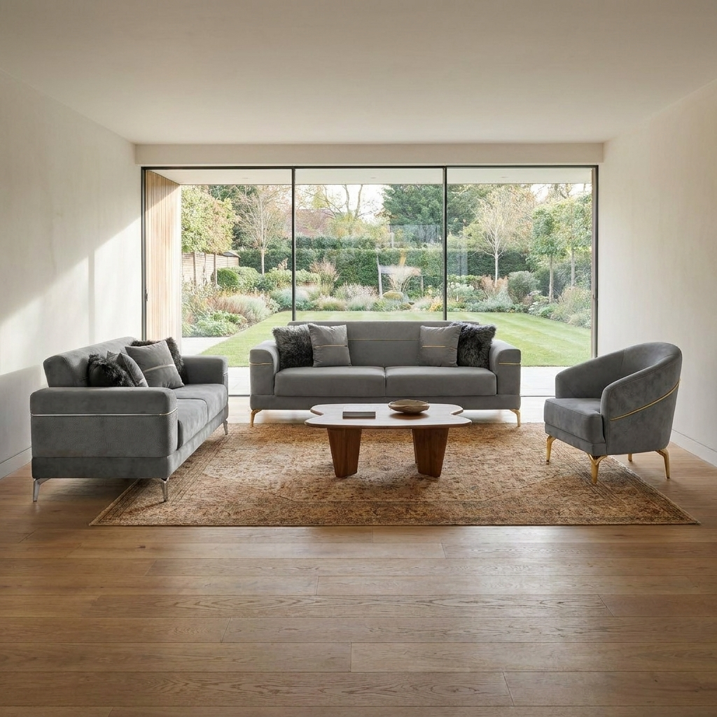 Lumina Gray Grance 17 09 Set Sofa Loveseat Armchair