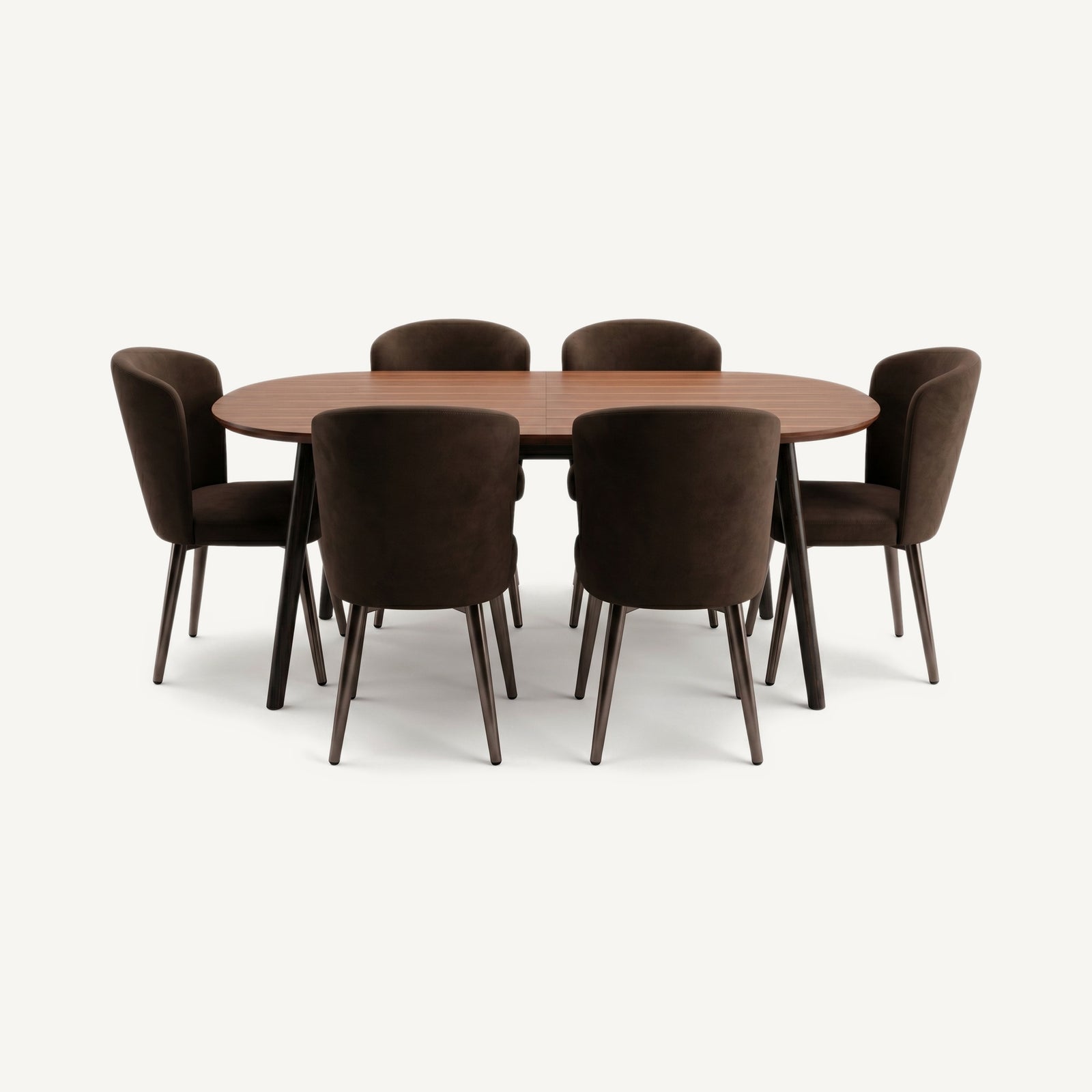 Masa 1 Dining Set Walnut Brown