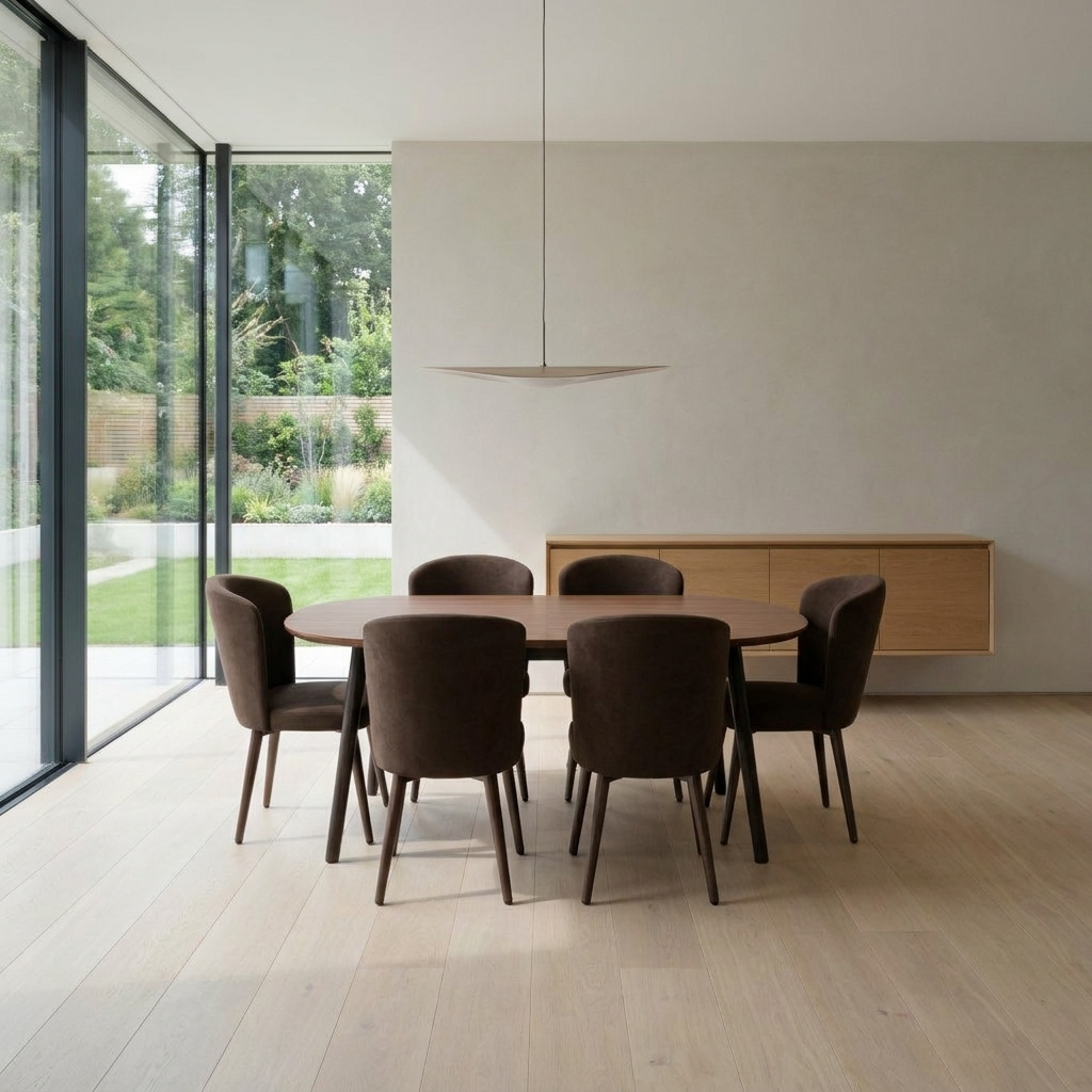 Masa 1 Dining Set Walnut Brown 01 Room1 Straight