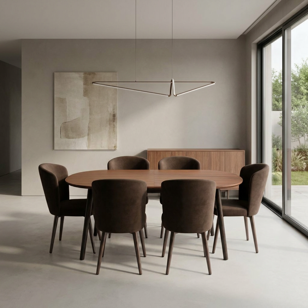 Masa 1 Dining Set Walnut Brown 02 Room2 Straight