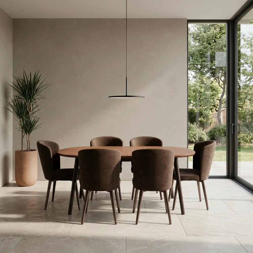 Masa 1 Dining Set Walnut Brown 04 Room4 Straight