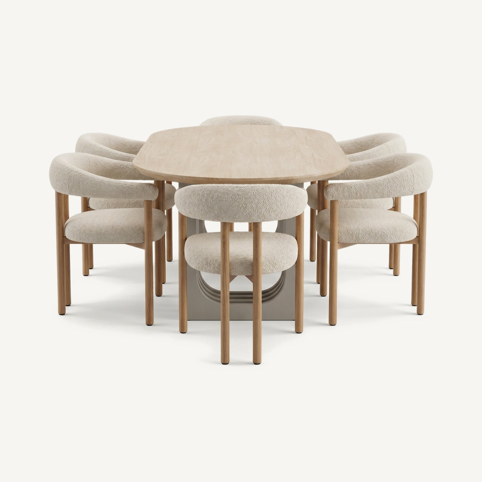 Masa 3 Dining Set Cream Oak