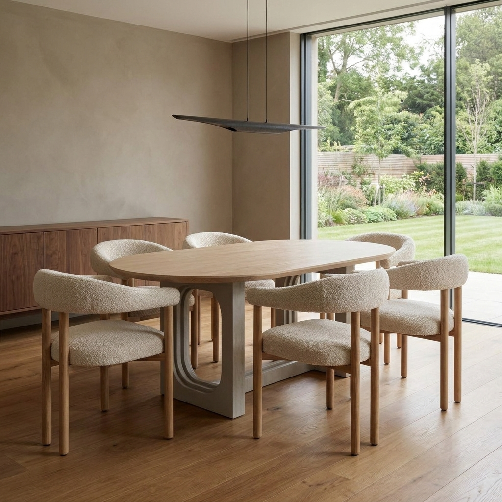 Masa 3 Dining Set Cream Oak 05 ThreeQuarter 30deg