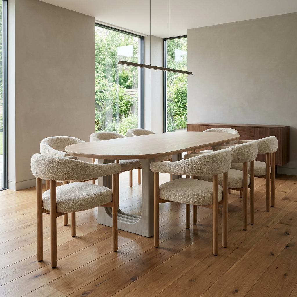 Masa 3 Dining Set Cream Oak 06 ThreeQuarter Left