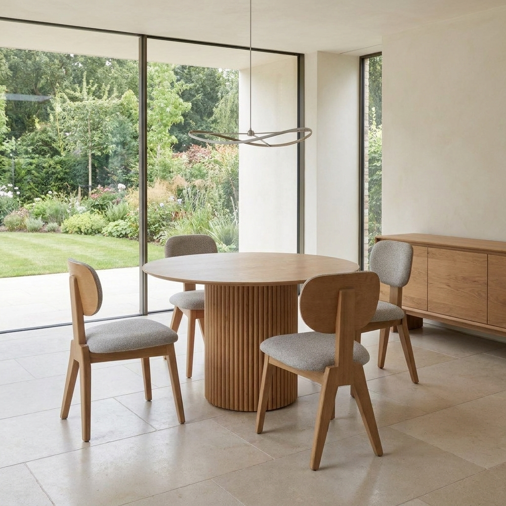 Masa 4 Dining Set Oak Gray 05 ThreeQuarter 30deg