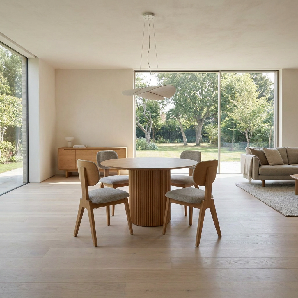 Masa 4 Dining Set Oak Gray 08 Wide Context