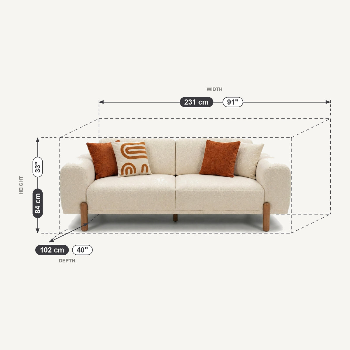 Soft Dimensions 3 Seater