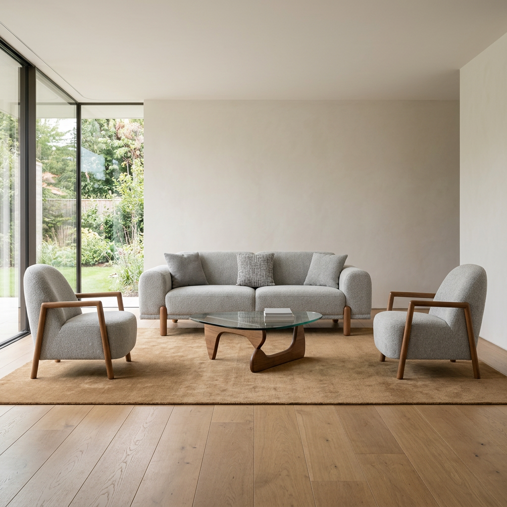 Soft Gray Verena 16002 08 Set Sofa 2Armchairs