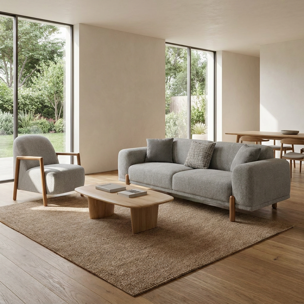 Soft Gray Verena 16002 10 Set Sofa Armchair Angle